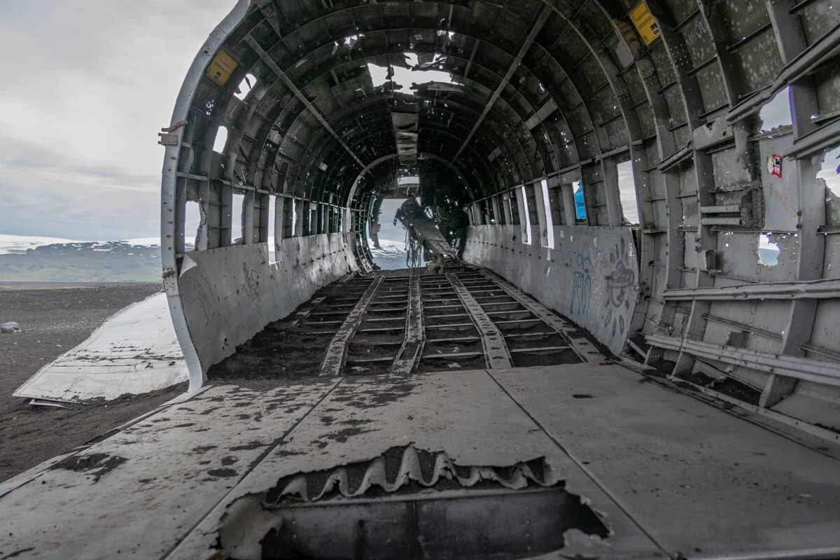 intérieur d'un avion DC3 abandonné