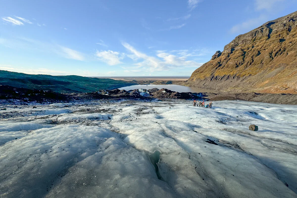 sur le glacier de Solheimajokull